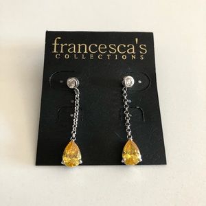 Francesca’s Silver and Yellow Pierced Earrings